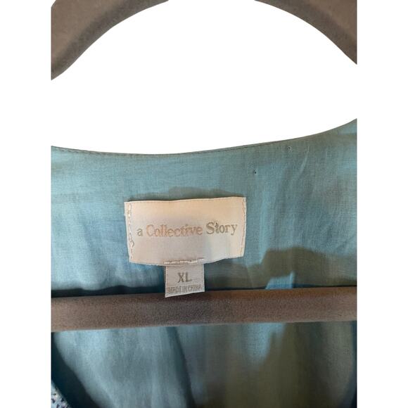 A Collective Story Blue Floral Dress - Size XL - Picture 3 of 11